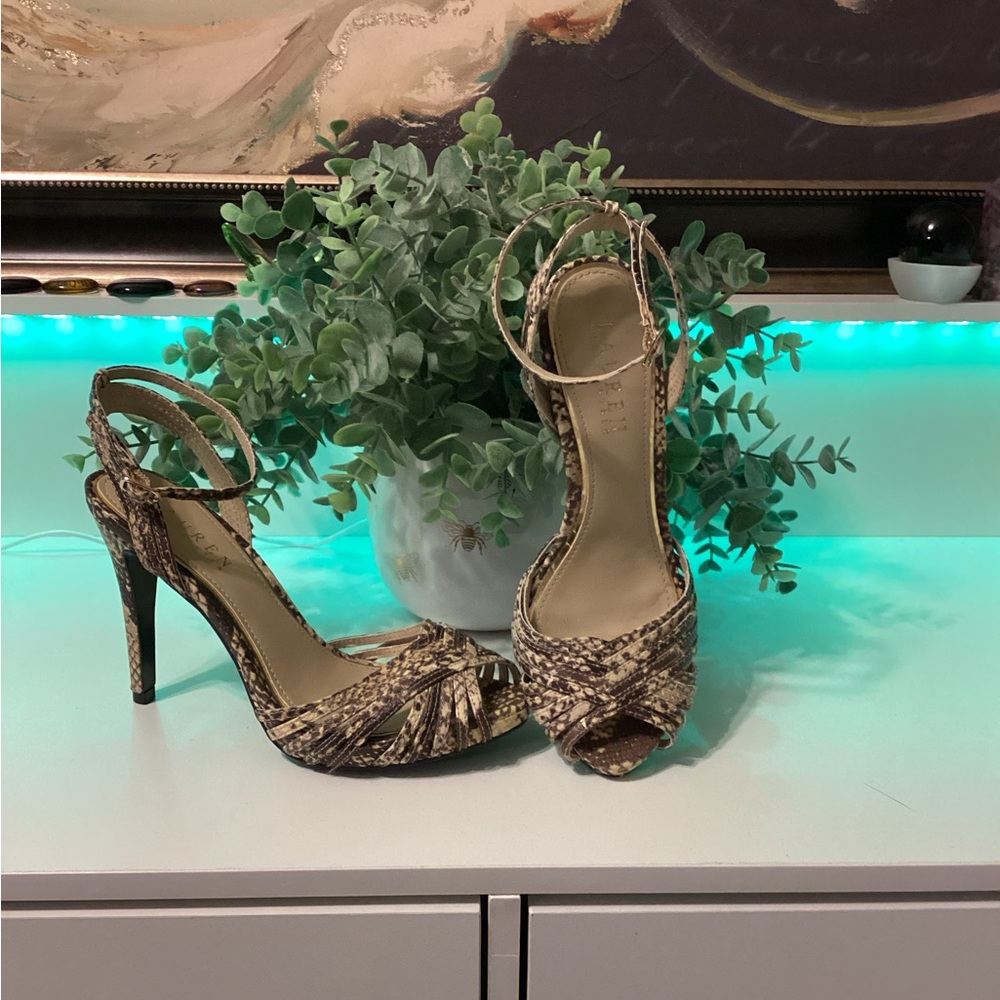 Women's Snakeskin High Heel Sandals